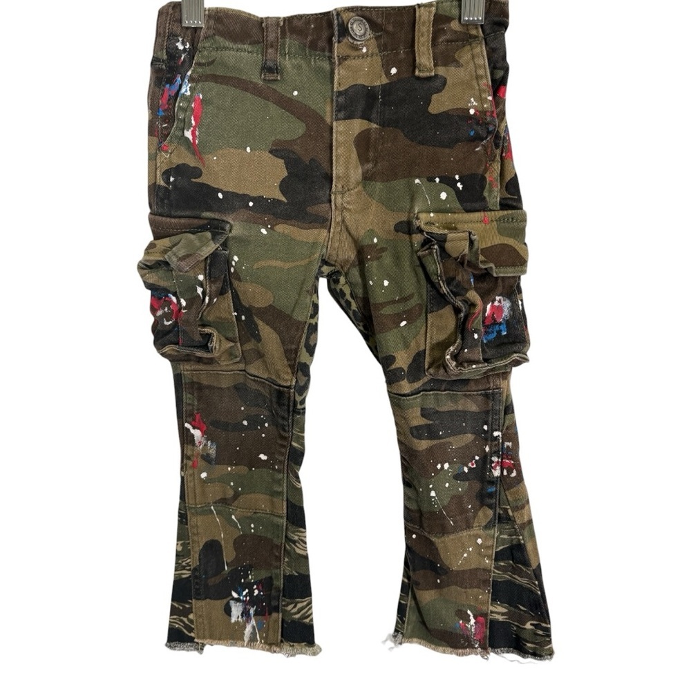 Tulones Boys Camo Splatter Paint Cargo Pants size 5